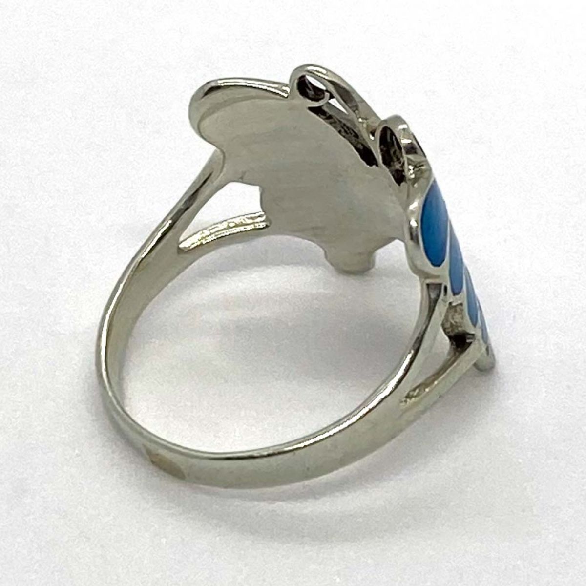 Srebrni prsten - plavi leptir
