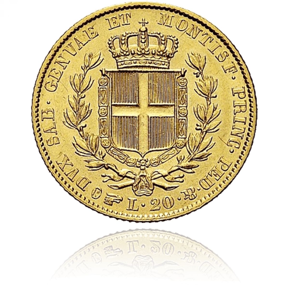 Zlatnik;20 lira , Karlo Alberto