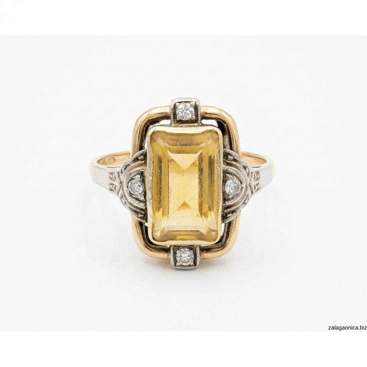 Vintage Art Deco Zlatni Prsten