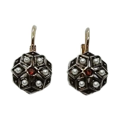 Vintage naušnice s kamenom-Srebro