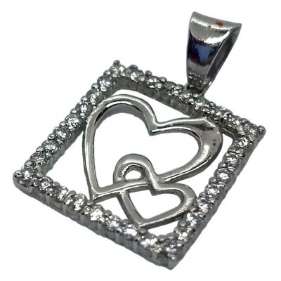 Privjesak za lančić - Bijelo zlato s cirkonima