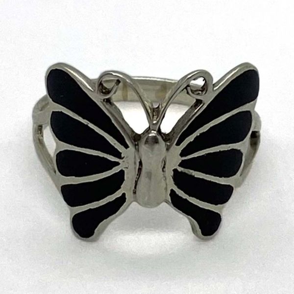 Srebrni prsten crni leptir