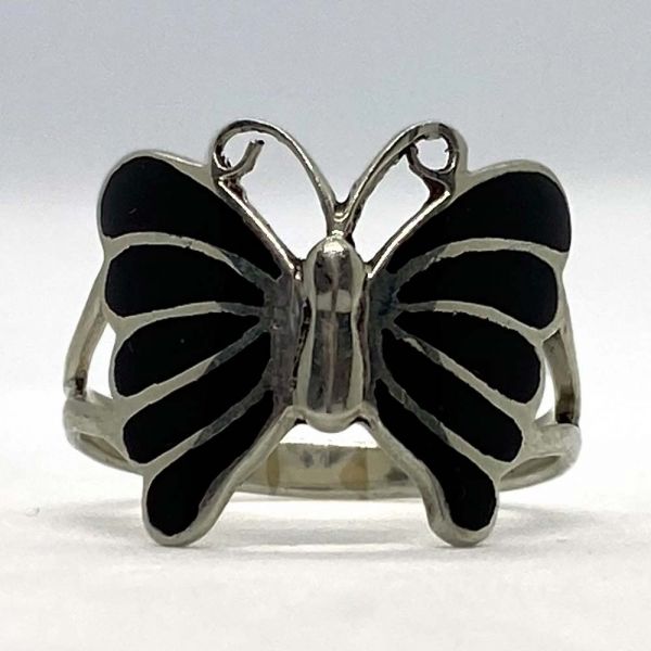 Srebrni prsten crni leptir