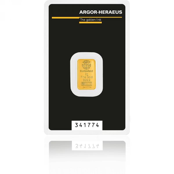 Zlatna poluga -2 grama Argor Heraeus